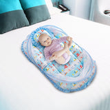 Mee Mee Gentle Comfort Mattress Set for Babies with Pillow & Mosquito Net – Sea Design