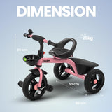 Baybee Geezee Baby Tricycle for Kids | Balanced Baby Trike with EVA Wheels & Dual Storage Baskets | Kids Cycle for Boys & Girls 2–5 Years (Pink)