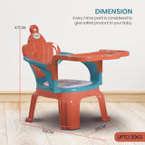 Baybee Emperia Baby Chair for Kids 1-4 Years | Plastic Study & Feeding Chair with Cushion Seat, Removable Food Tray & High Backrest | Booster Seat for Toddlers, Home & School Use (Pink/Green)