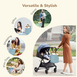 R for Rabbit Caramello Daisy Diaper Bag for Mothers – Stylish, Multipurpose, Large Capacity Maternity Backpack (Blue Cream)