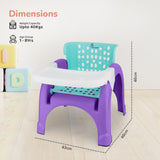R for Rabbit Jelly Bean 3-in-1 Multi-Functional Kids Chair (Green Purple) | Baby Study, Shampoo & Meal Chair | Regular Seating Chair with High Backrest | For 1–8 Years | Weight Capacity up to 40 kg