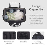 R for Rabbit Caramello Dino Baby Diaper Bag Backpack for Moms – Water Resistant, 11 Pockets, Large Storage, 3 Insulated Front Pockets (Grey)