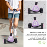 Goodluck Baybee Dusty Kick Scooter for Kids | 3-Wheel Foldable Scooter with LED PU Wheels, Adjustable Handlebar & Music | Outdoor Runner Skate Scooter for Boys & Girls 3–12 Years (Pink)