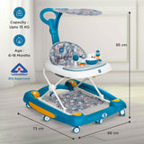 Mee Mee Star Light 2-in-1 Baby  Walker & Rocker | 3-Level Adjustable Height | Light, Rattle & Musical Toys | Anti-Rollover Folding 360° Walker | Anti-Fall & Anti-Skid | For 6–24 Months, Up to 15 kg (Blue)