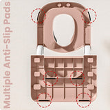 Baybee Crown Western Toilet Potty Seat for Kids | Baby Potty Training Seat with Ladder, Adjustable Step Height & Soft Cushion | Toddler Toilet Training Seat Chair for Boys & Girls 1-8 Years (Pink)