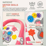 Baybee Oleo Baby Walker for Kids | Push Walker with Music, LED Light, Rotating Gears & Grip Handle | Activity Walker for Toddlers 0–2 Years Boys & Girls (Pink)