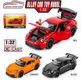 Joy Junction Die-cast Sports Car 1:32 – Premium Alloy Metal Pull Back Toy Car with Openable Doors, Hood & Trunk | Light & Music Model Car for Kids (Red)