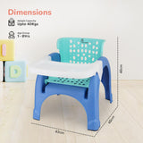 R for Rabbit Jelly Bean 3-in-1 Multi-Functional Kids Chair (Green Blue) | Baby Study, Shampoo & Meal Chair | Regular Seating Chair with High Backrest | For 1–8 Years | Weight Capacity up to 40 kg