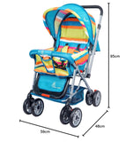 R for Rabbit Lollipop Lite Baby Stroller (Multi Color) – 0 to 3 Years | 5-Point Safety Harness | Reversible Handlebar | Cushioned Seat with 3-Level Recline | Lightweight Pram for Kids