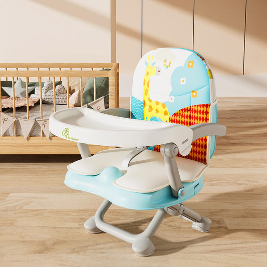 R for Rabbit Candy Pop Baby Booster Chair – 2-in-1 Kids Feeding Chair (Aqua Blue) 4-Level Height Adjustment, 3-Point Safety Belt & Removable Dining Tray | 6 Months–3 Years