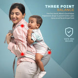 Baybee Flownest Baby Carrier for 0–3 Years | Adjustable Baby Carrier with 6 Carrying Positions, Breathable Mesh & Back Support | 30° Inclined Non-Slip Padded Hip Seat for Newborns & Toddlers | Kangaroo Baby Bag