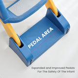 Baybee Vega 3-in-1 Western Toilet Potty Seat for Kids | Baby Potty Training Seat Chair with Ladder, Handles, Soft Cushion & Splash Guard | Convertible Toddler Toilet Seat for Boys & Girls 1-8 Years (Blue)