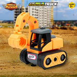SKOODLE Mini Machines Build & Go Excavator Truck | Engineering Construction Vehicle Toy with T-Shape Screwdriver | Educational & Pretend Play Toy for Kids 3+ Years (Multicolor)
