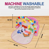 Baybee Piano Play Gym Mat for Babies | Musical Activity Play Gym with 5 Hanging Toys, Music & Lights | Indoor Baby Playmat for Newborns 0-12 Months Boys & Girls (Pink)