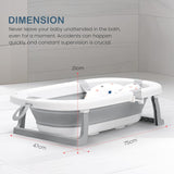 Baybee Foldable Baby Bath Tub for Kids 0-5 Years | Portable Bathtub with Anti-Skid Base, Support Cushion & Drain Plug | Mini Swimming Pool for Newborns, Boys & Girls (Grey)