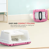 Baybee 4-in-1 Convertible High Chair for Kids | Foldable Baby Feeding Chair with Safety Harness, Adjustable Tray, Booster Seat & Recliner | Portable & Easy-to-Clean Dining Chair (Pink)