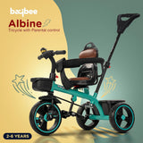 Baybee Albine 3-in-1 Baby Tricycle for Kids | Smart Balanced Trike with 180° Reversible Seat, Parental Handle & Safety Guardrail | Kids Cycle for Boys & Girls 2–5 Years (Green)