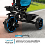 Baybee Maestro 2-in-1 Baby Tricycle for Kids | Smart Kids Trike with Parental Push Handle, Cushioned Seat, Canopy & Safety Guardrail | Baby Cycle for 2–5 Years (Blue)
