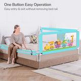R for Rabbit Safari Baby Bed Rail (Blue) | One Side Bed Protector | 177 x 100 cm | Adjustable Height & Foldable Safety Guard with Storage Pocket | Anti-Fall Safeguard for Kids (Pack of 1, 5.8 x 3 ft)