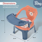 Baby Bucket Baby Chair with Tray | Strong & Durable Plastic Study and Feeding Chair for Kids | Portable High Chair for Toddlers Up to 30 Kg (Blue & Pink)