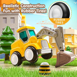 Alphabet Construction JCB Vehicle Truck Toys – Set of 2 (Random Designs) | Press & Go Truck Toy with Flexible Joints | Fun Car Set for Toddlers Boys & Girls 1+ Years | Birthday Gift for Kids
