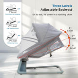 Mee Mee Automatic Baby Rocker & Swing Chair with Bluetooth Music, Remote Control, Timer, Safety Belt, Mosquito Net & Lightweight Design - Timbuktoon