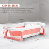 Baybee Foldable Baby Bath Tub for Kids 0-5 Years | Portable Bathtub with Anti-Skid Base, Support Cushion & Drain Plug | Mini Swimming Pool for Newborns, Boys & Girls (Pink)