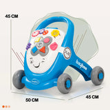 Baybee Oleo Baby Walker for Kids | Push Walker with Music, LED Light, Rotating Gears & Grip Handle | Activity Walker for Toddlers 0–2 Years Boys & Girls (Blue)
