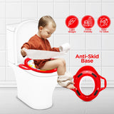 Mee Mee Premium Baby Cushioned Potty Seat with Easy Grip Handles – Red Comfortable Toilet Training Seat for Kids & Toddlers | Fits Standard Toilets