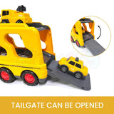 5-in-1 Vehicle Carrier Toy Set – Transport Truck with Pull-Back Cars, Helicopter & Lights/Sounds – Durable ABS Playset for Kids Aged 3+ - Timbuktoon