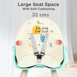 R for Rabbit Cherry Berry Tusky 3-in-1 Convertible High Chair for Babies & Kids – Compact Fold, Dual Meal Trays, Travel-Friendly, BPA-Free Anti-Slip Seat, Suitable for 6 Months–7 Years (Green Cream)