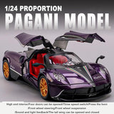 Joy Junction 1:32 Scale Pagani Huayra BC Supercar – Luxury Alloy Die-cast Model Car with Pull Back Action, Openable Doors, Lights & Sound | Toy Car for Kids & Collectors (Purple)