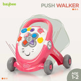 Baybee Oleo Baby Walker for Kids | Push Walker with Music, LED Light, Rotating Gears & Grip Handle | Activity Walker for Toddlers 0–2 Years Boys & Girls (Pink)