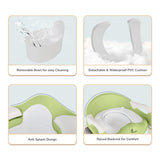 R for Rabbit Hilltop Trainer 2-in-1 Potty Training Seat & Step Stool (Green White) | Adjustable Height | Anti-Skid Base | Universal Fit & Foldable Toilet Seat for Kids 1–7 Years