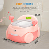 Baybee Baby Potty Training Seat for Kids 1-5 Years | Car-Shaped Toddler Potty Chair with LED Lights, Removable Tray, Soft Cushion & Cleaning Brush | Portable Toilet Training Seat for Boys & Girls (Pink)