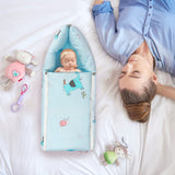 R for Rabbit Snuggy Baby Sleeping Bag & Carry Nest – 100% Cotton 3-in-1 Convertible Bedding Set for Newborns, Travel-Friendly & Portable (Sky Blue)