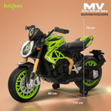 Baybee MTK Baby Battery Operated Bike for Kids with Foot Accelerator & Music | Rechargeable Ride-On Toy Bike with LED Light | Baby Electric Bike for Kids to Drive 1–3 Years (Green)