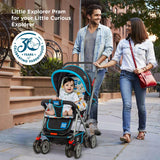 Mee Mee Little Explorer Advanced Infant Pram & Pushchair – Suitable for Newborn to 3 Years, Secure Harness, Adjustable Recline, All-Direction Wheels, Large Under-Seat Basket, Reversible Grip, Net Cover (DX Blue) - Timbuktoon