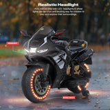 Baybee Hetong Baby Battery Operated Bike for Kids | Rechargeable Electric Racing Bike with Hand Accelerator, Music & LED Lights | Ride-On Toy Motorcycle for Boys & Girls 3–8 Years (Black)