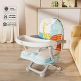 R for Rabbit Candy Pop Baby Booster Chair – 2-in-1 Kids Feeding Chair (Aqua Blue) 4-Level Height Adjustment, 3-Point Safety Belt & Removable Dining Tray | 6 Months–3 Years