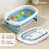 Mee Mee Baby Bath Tub for 0–5 Years/New Born Baby Foldable Bathtub with Bathing Bather Cushion Chair, Fast Drainage, Space Saving, Bath Tub for Kids Girls & Boys | Blue"