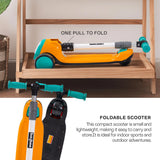 Goodluck Baybee Dusty Kick Scooter for Kids | 3-Wheel Foldable Scooter with LED PU Wheels, Adjustable Handlebar & Music | Outdoor Runner Skate Scooter for Boys & Girls 3–12 Years (Yellow/Teal)