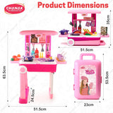 Chanak Kitchen Suitcase Set for Girls | 23-Piece Colorful Pretend Play Cooking Toy Set | Portable Kitchen Playset for Kids 3+ Years | BIS Approved