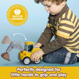 Alphabet Construction JCB Vehicle Truck Toys – Set of 2 (Random Designs) | Press & Go Truck Toy with Flexible Joints | Fun Car Set for Toddlers Boys & Girls 1+ Years | Birthday Gift for Kids