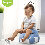Baybee Baby Potty Training Seat for Kids 1-5 Years | Car-Shaped Toddler Potty Chair with LED Lights, Removable Tray, Soft Cushion & Cleaning Brush | Portable Toilet Training Seat for Boys & Girls (Blue)