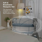 Mee Mee Sweet Love Auto-Swing Baby Cot – 3-Speed Remote Controlled Electric Cradle with Mosquito Cover & Toy Mobile, Lightweight Design, Up to 15 kg (Blue) - Timbuktoon