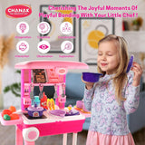 Chanak Kitchen Suitcase Set for Girls | 23-Piece Colorful Pretend Play Cooking Toy Set | Portable Kitchen Playset for Kids 3+ Years | BIS Approved