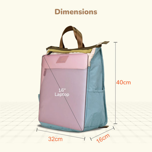 R for Rabbit Caramello Daisy Diaper Bag for Mothers – Stylish, Multipurpose, Large Capacity Maternity Backpack (Blue Cream)