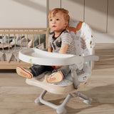 R for Rabbit Candy Pop Baby Booster Chair – 2-in-1 Kids Feeding Chair (Beige) 4-Level Height Adjustment, 3-Point Safety Belt & Removable Dining Tray | 6 Months–3 Years