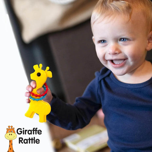 Funskool Giggles, Baby Giraffe Rattle , Colourful Animal rattle for New born baby, Stimulates Senses,Rattling sound, 6 months & above, Infant Toys - Timbuktoon